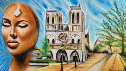 Oeuvre street art Foire de Paris fait par Jayon'i