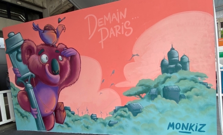 Oeuvre street art koala Foire de Paris 2023 fait par Monkiz 
